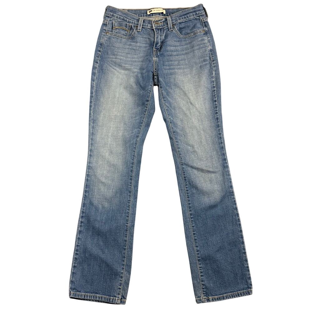 Vintage Levi's 505 Straight Leg Jeans Medium Wash Embroidered Pocket Denim - 28